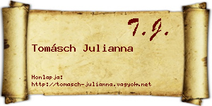 Tomásch Julianna névjegykártya