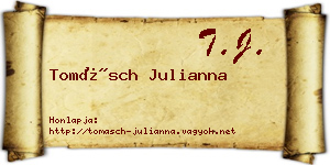 Tomásch Julianna névjegykártya